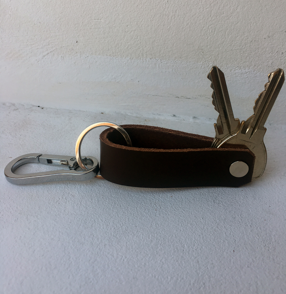 Porte clés cuir marron mousqueton organisateur de clés - Boucle-de
