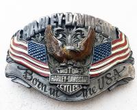 Vintage 1989- Boucle de ceinture Harley Davidson Motorcycles Born in the USA