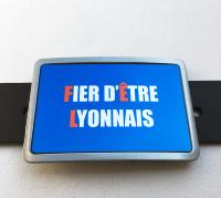 Boucle de ceinture Fier d'être Lyonnais, supporter football