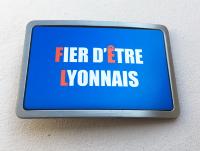 Boucle de ceinture Fier d'être Lyonnais, supporter football