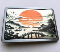 Boucle de ceinture Japon soleil et paysage