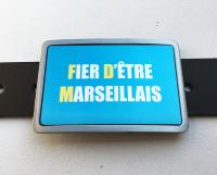 Boucle de ceinture Fier d'être Marseillais, supporter football